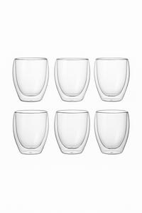 Tasses expresso verre double paroi isolante design moderne (lot de 6)