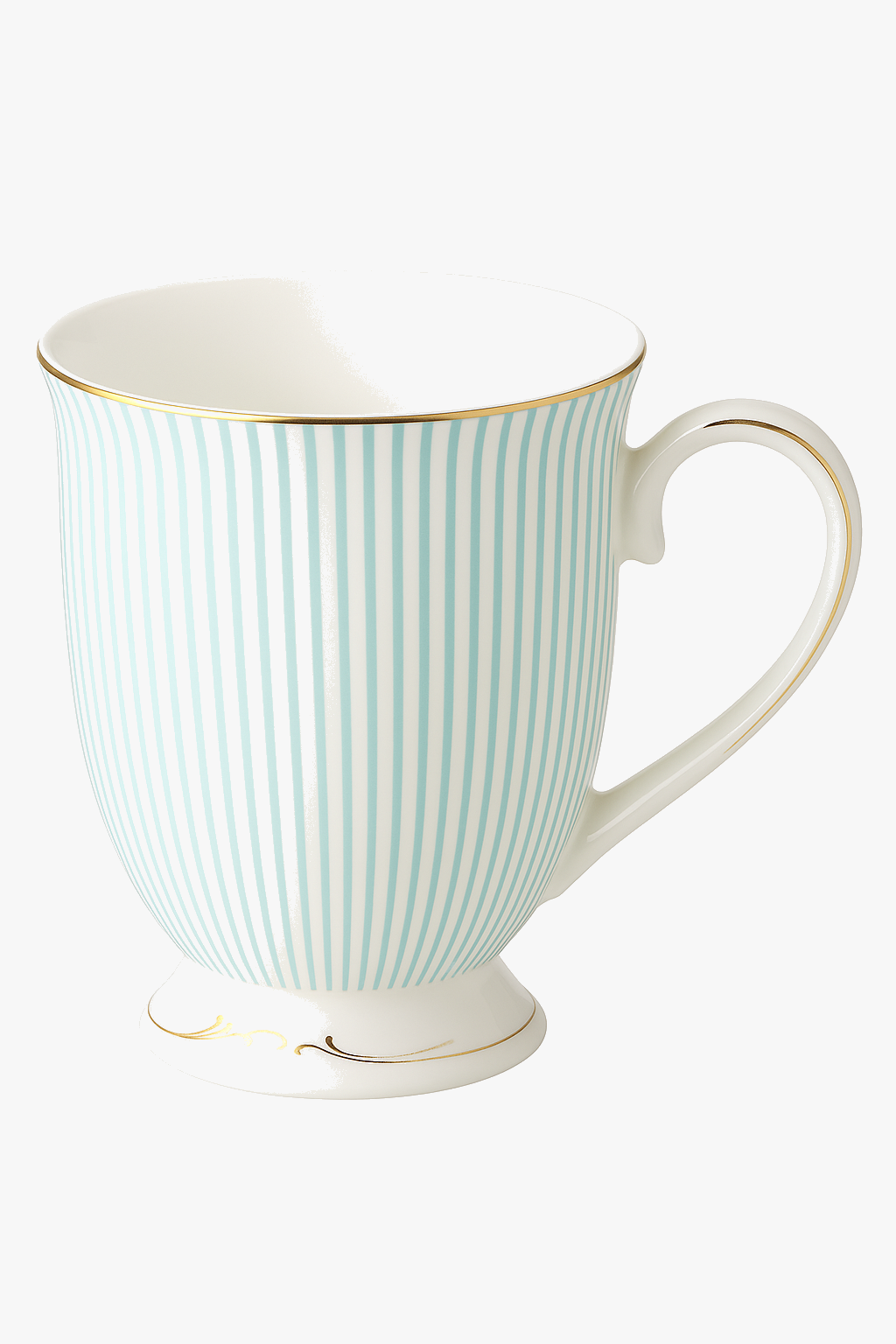 tasses à thé porcelaine fine motif rayures doré
