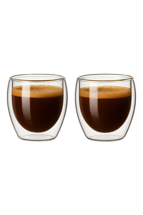 Tasses verre double paroi isolantes expresso thé artisanales