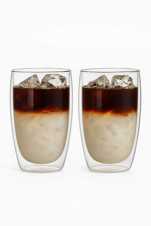 Tasses verre double paroi isothermes artisanales cafe 250-450ml