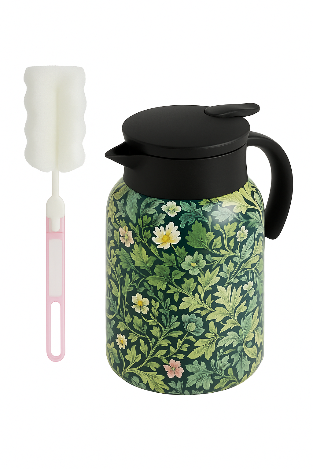 Teiere isotherme vintage floral acier inoxydable infuseur thermostat - vue 2 sur 2