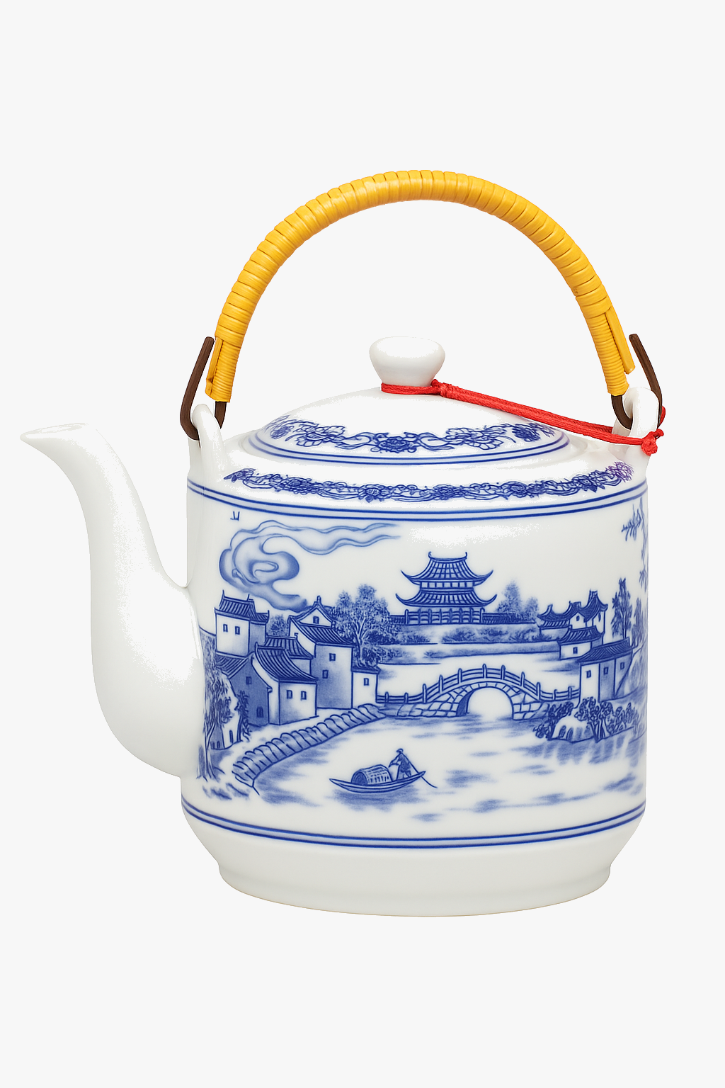 Jingdezhen style ceramic teapot large capacity blue and white porcelain
