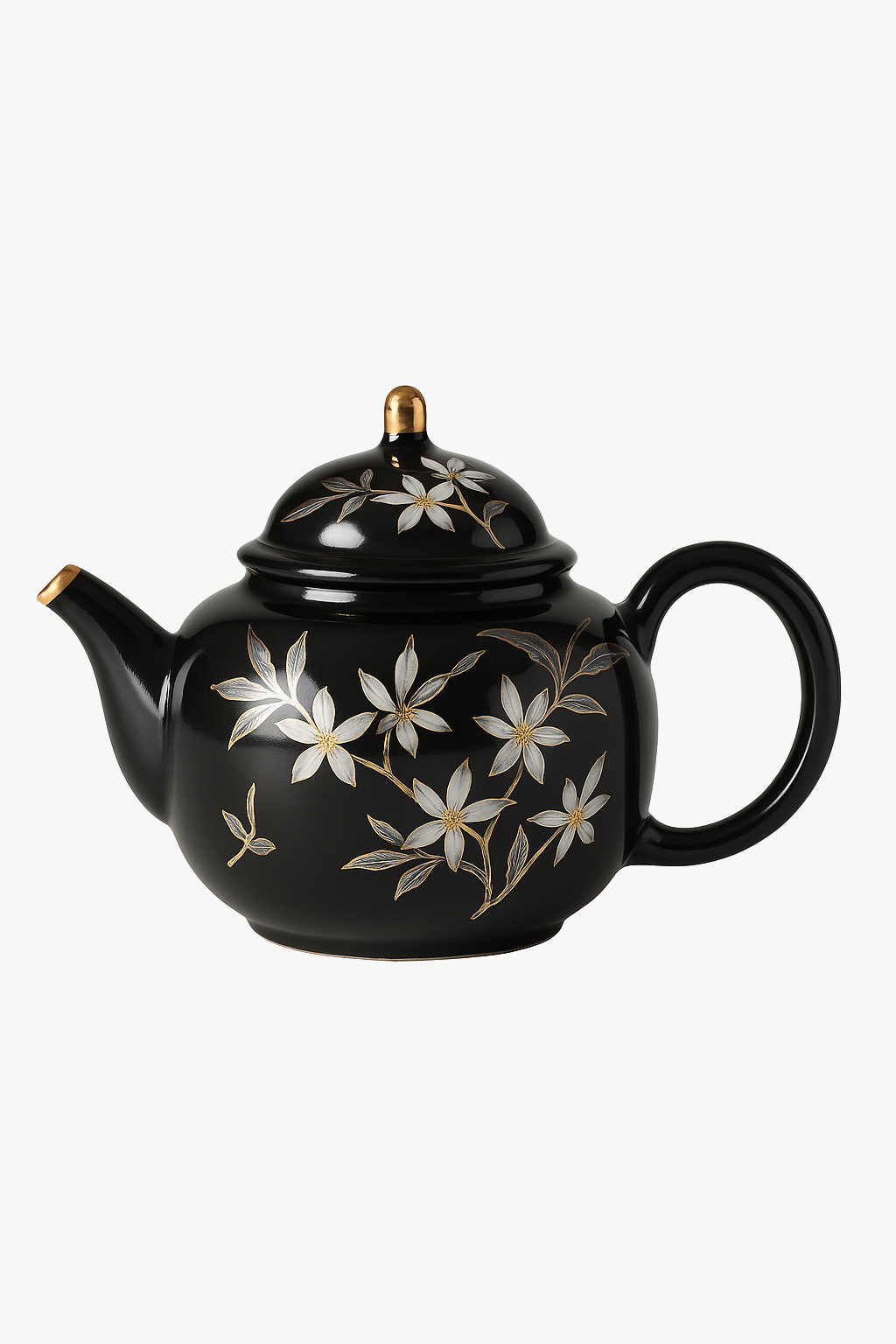 Retro ceramic kung fu teapot with apricot motif and filter