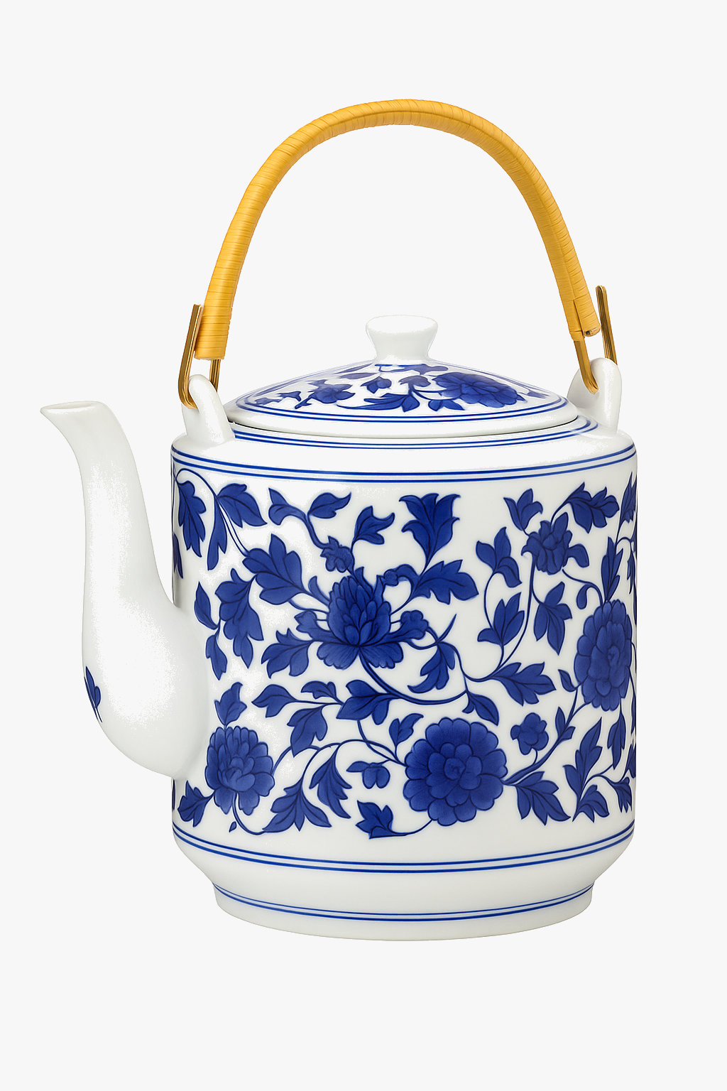 Chinese style ceramic teapot with traditional patterns, large capacity