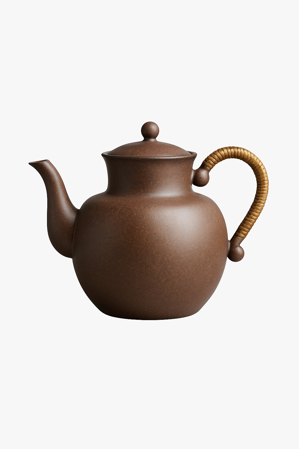 Artisan ceramic teapot with zen stone retro style