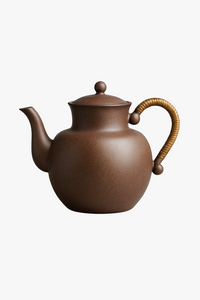 Artisan ceramic teapot with zen stone retro style