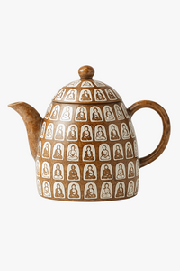 Vintage hand-painted ceramic teapot kung fu style