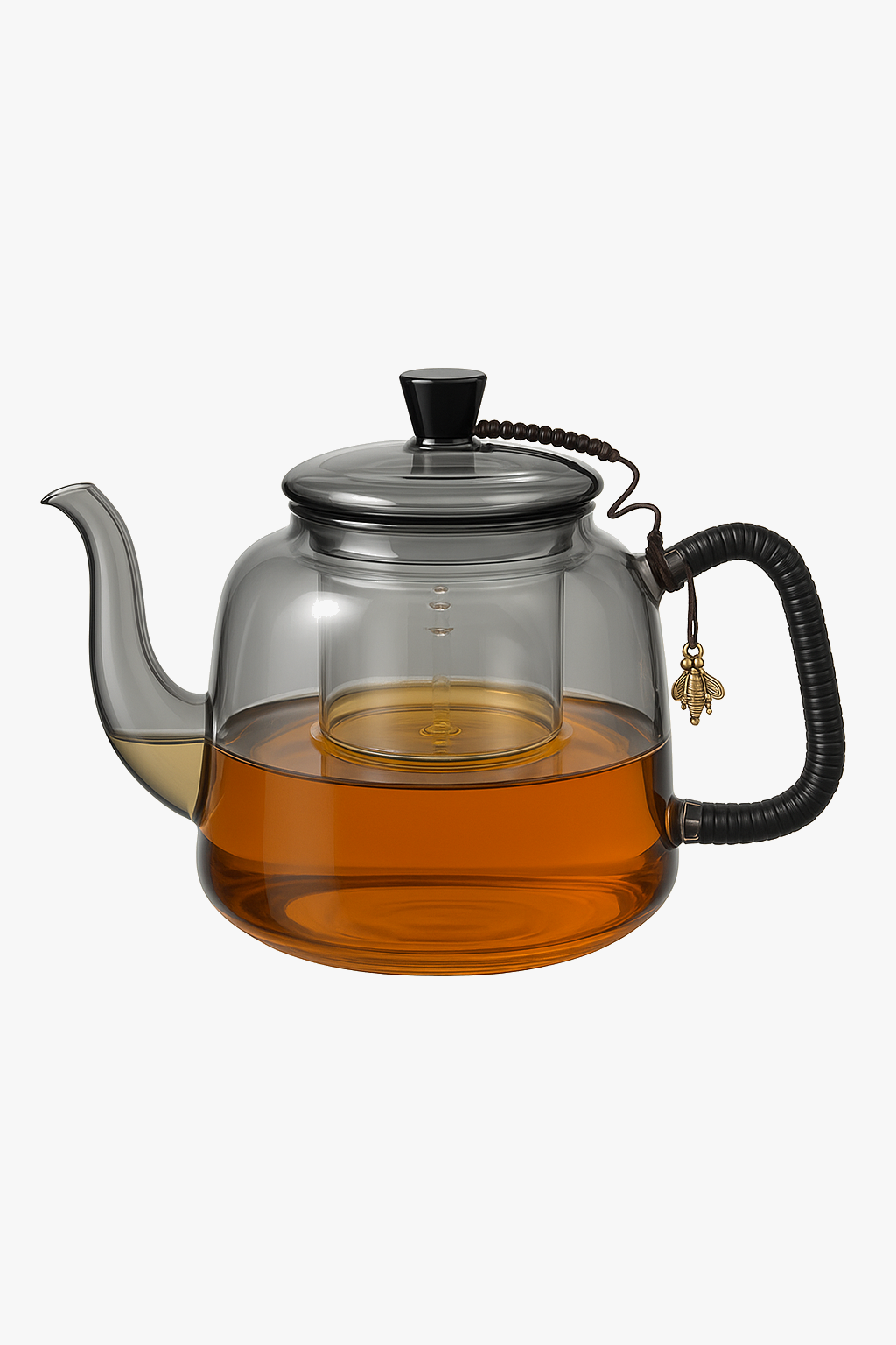 Borosilicate glass teapot 1.2l dual chamber infuser