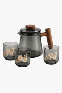 Portable glass teapot with cups modern style