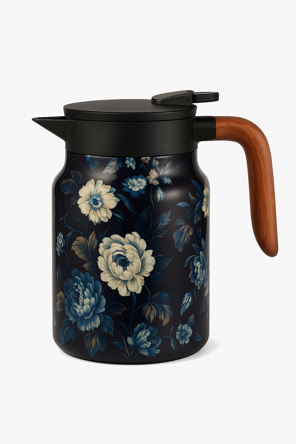 Vintage floral insulated tea kettle stainless steel with infuser
