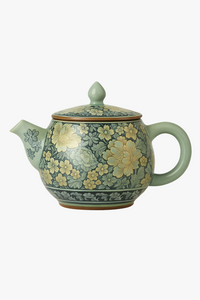 Ru kiln ceramic teapot peony han style kung fu