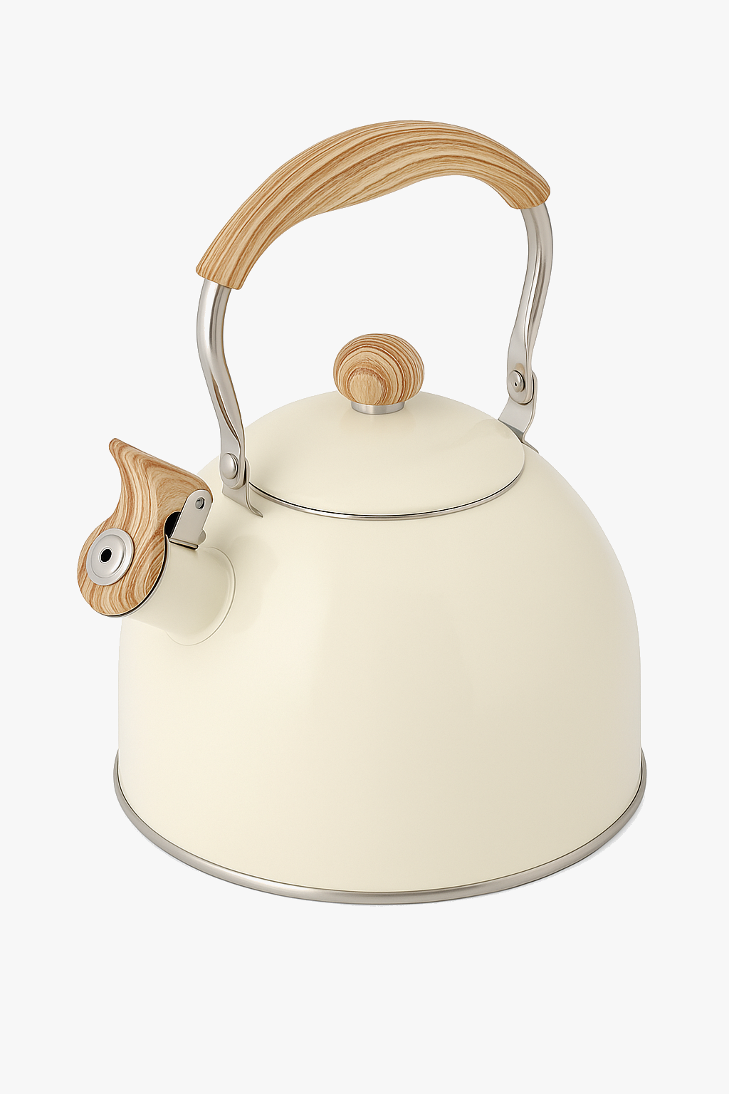 Stainless steel whistling teapot with handle 2L