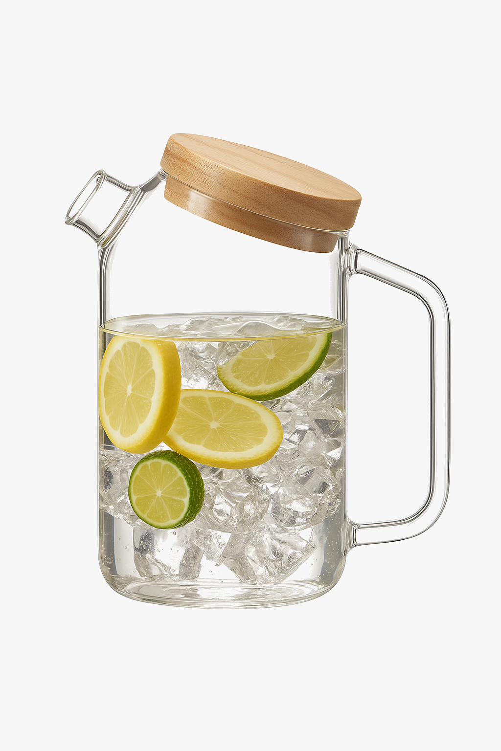 Théière verre couvercle bois style fleurs résistante chaleur