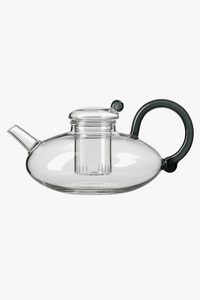 Heat resistant glass teapot with infuser filter
