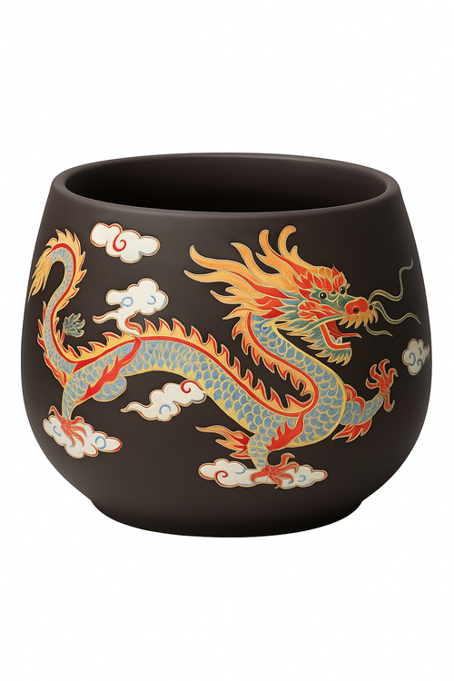Théière argile dragons phénix style gongfu artisanal - vue 3 sur 2