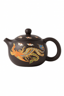 Théière argile motifs dragon phénix style gongfu artisanale