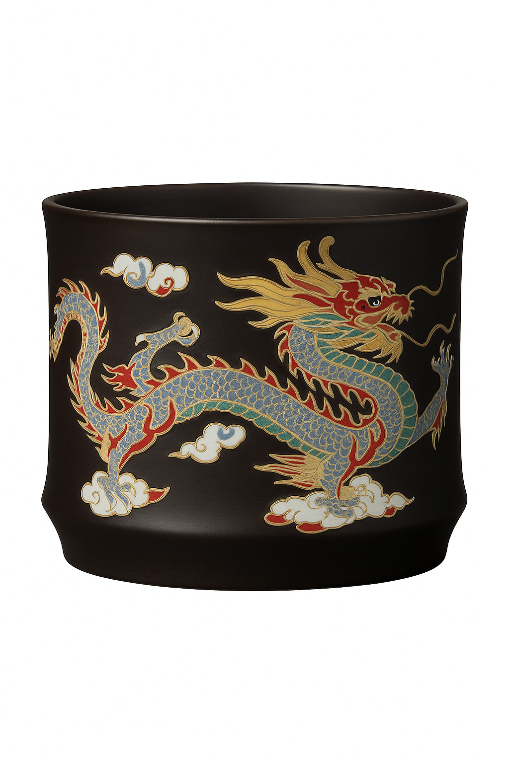 Théière argile violette dragons phénix style gongfu - vue 2 sur 2
