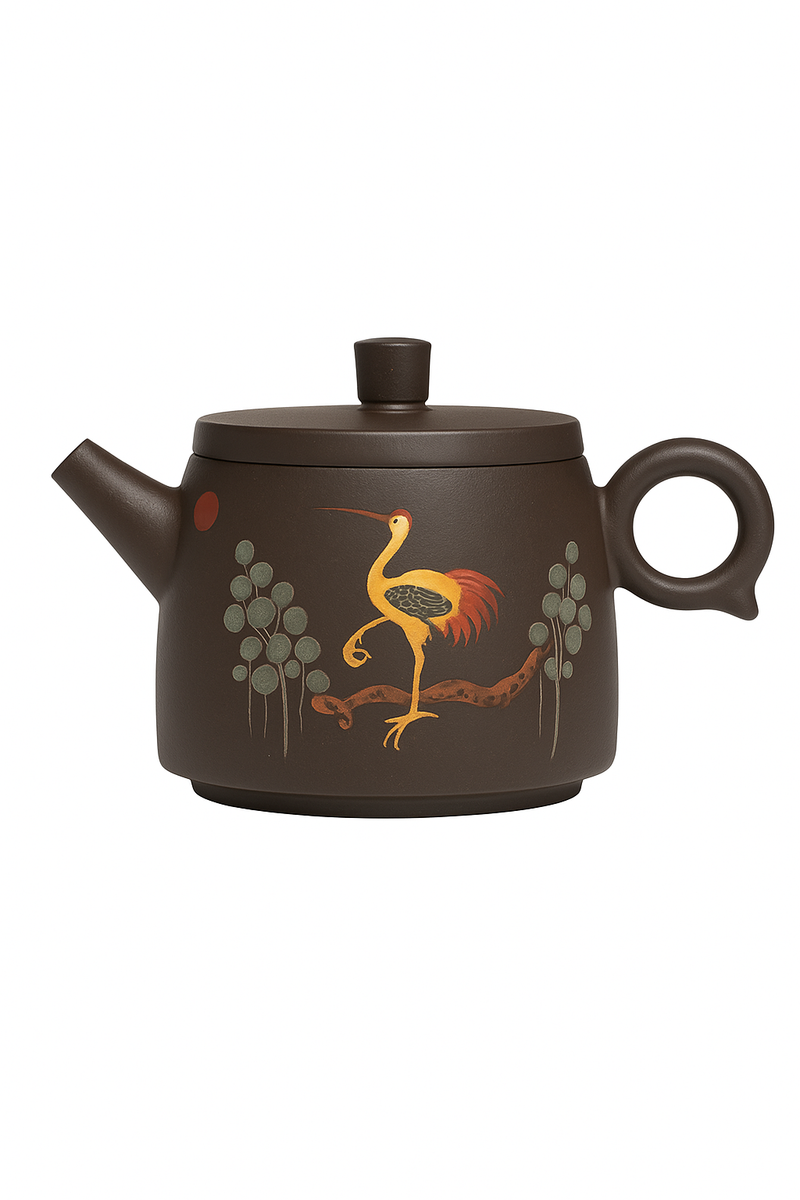 Théière artisanale yixing motif grue 170 ml
