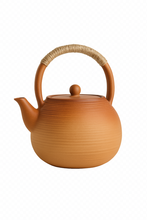 Théière céramique artisanale style kung fu rétro 1l - vue 3 sur 2