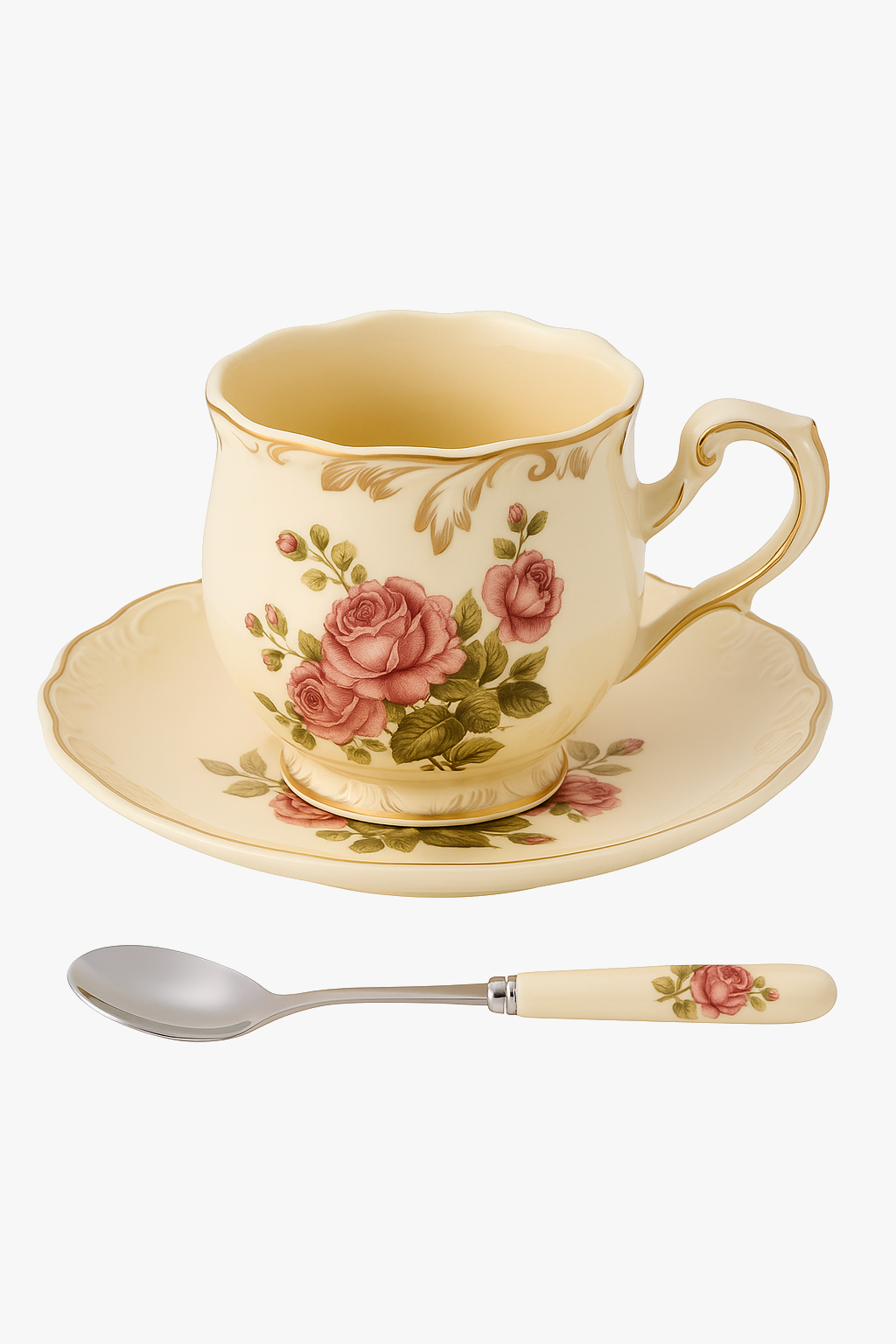 Ceramic teapot with saucer elegant tea time style