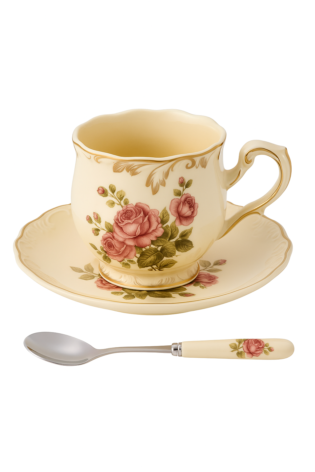 theiere ceramique avec soucoupe style elegant tea time