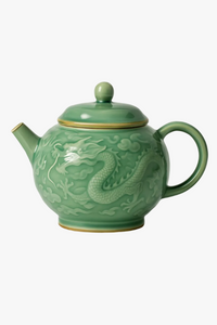 Ceramic teapot dragon and phoenix relief with filter kung fu