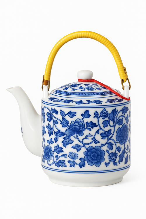 Théière céramique jingdezhen grande capacité style chinois décor - vue 3 sur 2