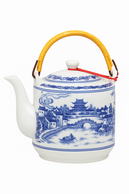 Théière céramique jingdezhen style chinois porcelaine grande capacité - vue 3 sur 2