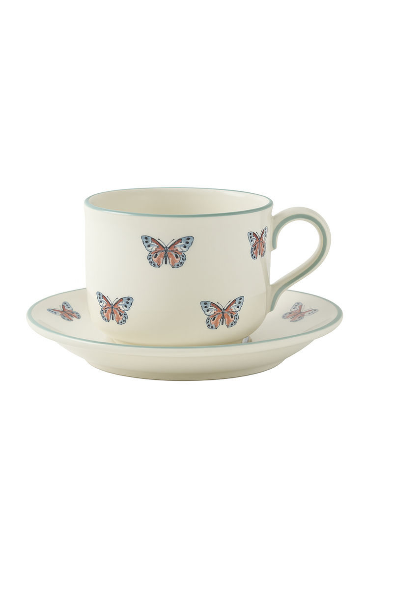Theiere ceramique london pottery motifs animaux papillon infuseur