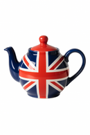 Théière céramique motif drapeau britannique infuseur inox