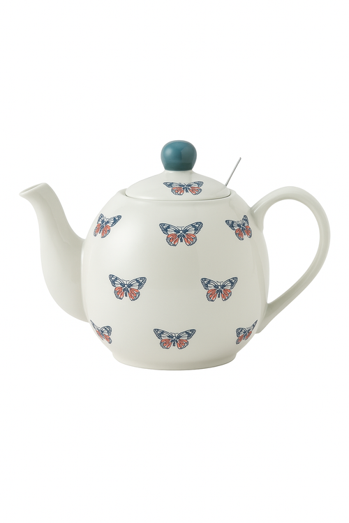 Théière céramique motif papillon animaux avec infuseur 500ml - vue 3 sur 2
