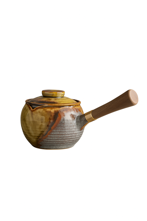 Theiere ceramique retro glacure artisanale style chinois - vue 3 sur 2