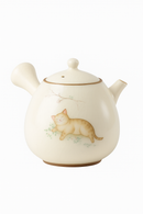 Theiere ceramique ru kiln motif chat poignee laterale