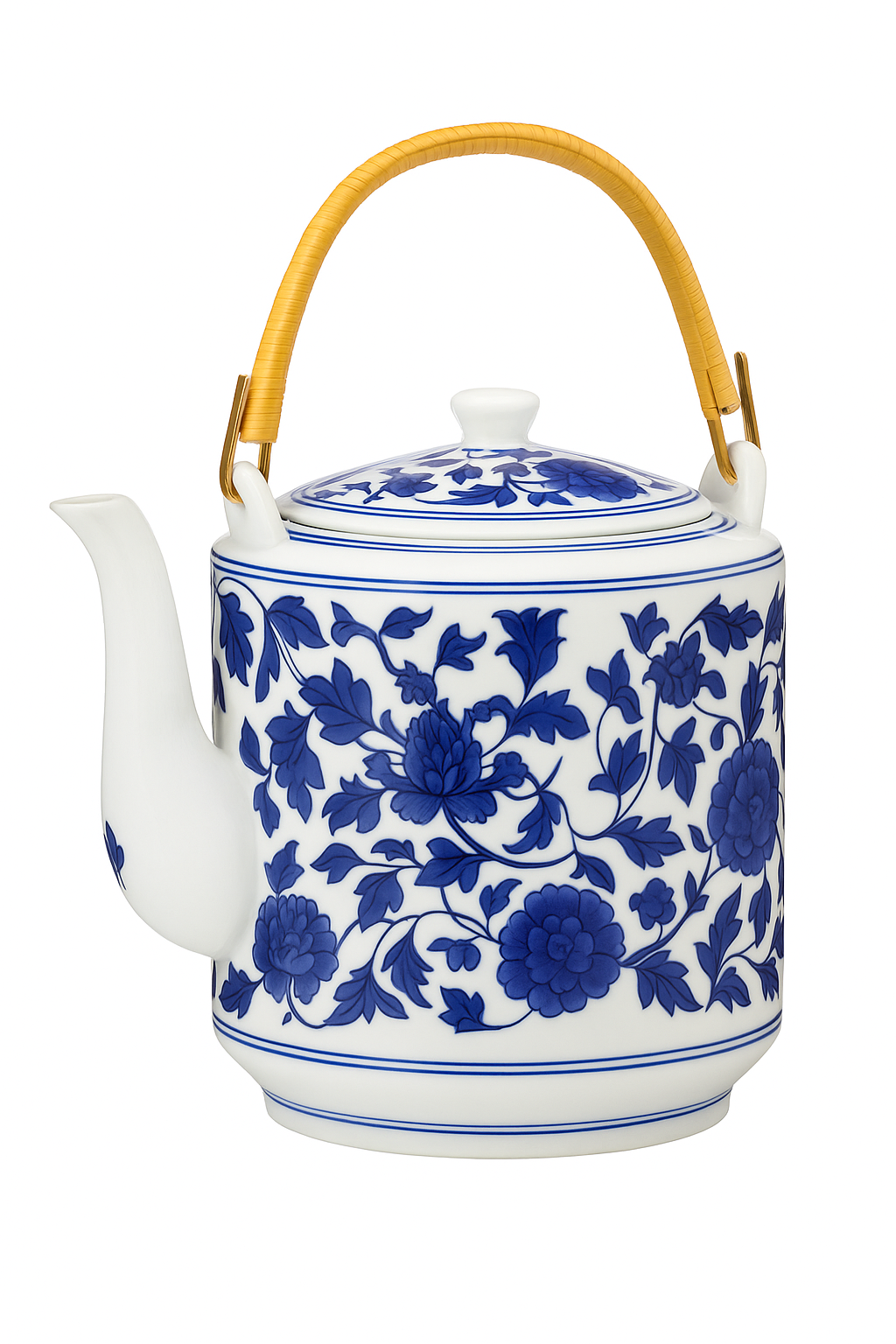 Théière céramique style chinois motifs traditionnels grande capacité - vue 2 sur 2