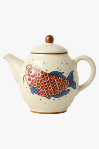 Chinese arowana teapot retro style ceramic kung fu