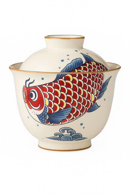 Théière chinoise céramique arowana style kung fu rétro - vue 3 sur 2