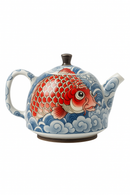 theiere chinoise en porcelaine decor traditionnel avec infuseur