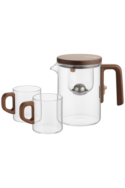 Theiere en verre chauffante avec infuseur filtre magnetique - vue 3 sur 2