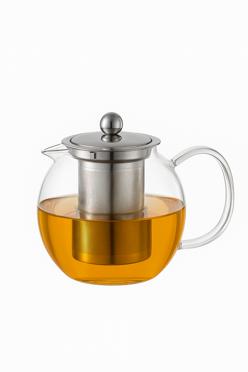 theiere en verre resistant a chaleur avec infuseur - vue 2 sur 2