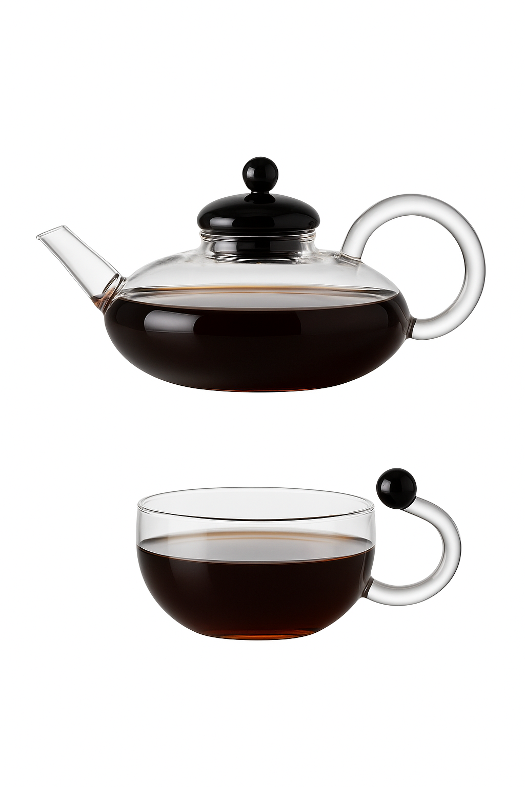 theiere en verre resistante chaleur avec filtre 450ml - vue 2 sur 2