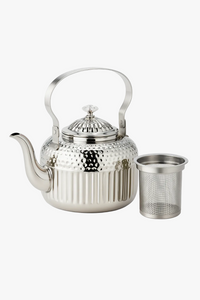 Stainless steel teapot hammered pattern with built-in strainer 1.8l