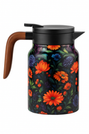 Theiere isotherme vintage floral acier inoxydable infuseur