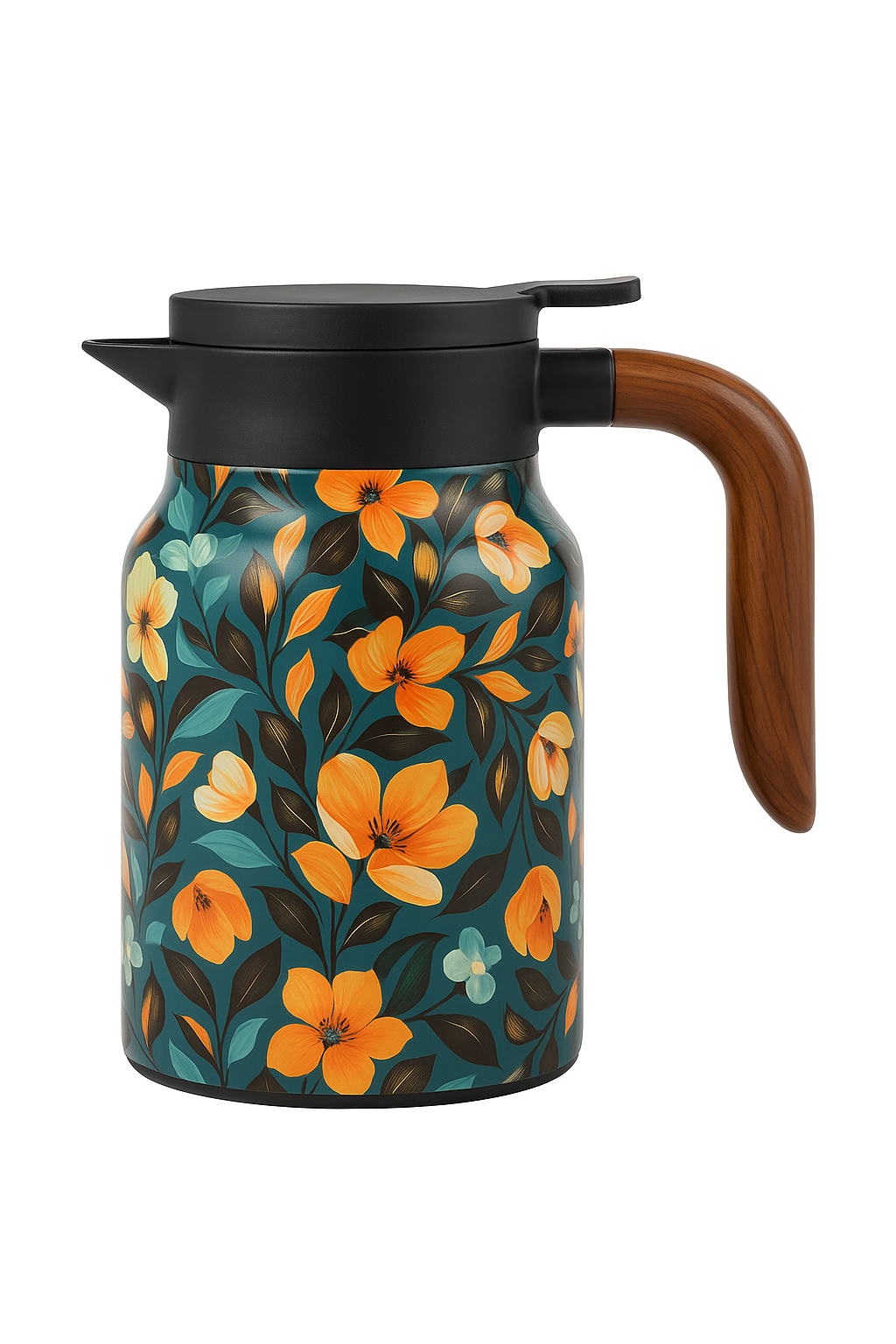 Théière isotherme vintage motifs floraux infuseur thermostat intégré - vue 2 sur 2