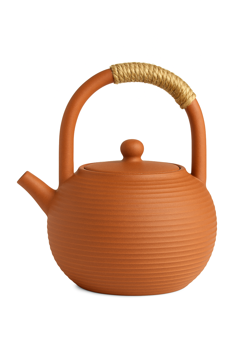 Théière japonaise artisanale en grès style rétro kungfu - vue 2 sur 2