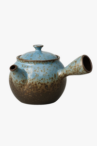 Handmade Japanese ceramic teapot with side handle and infuser