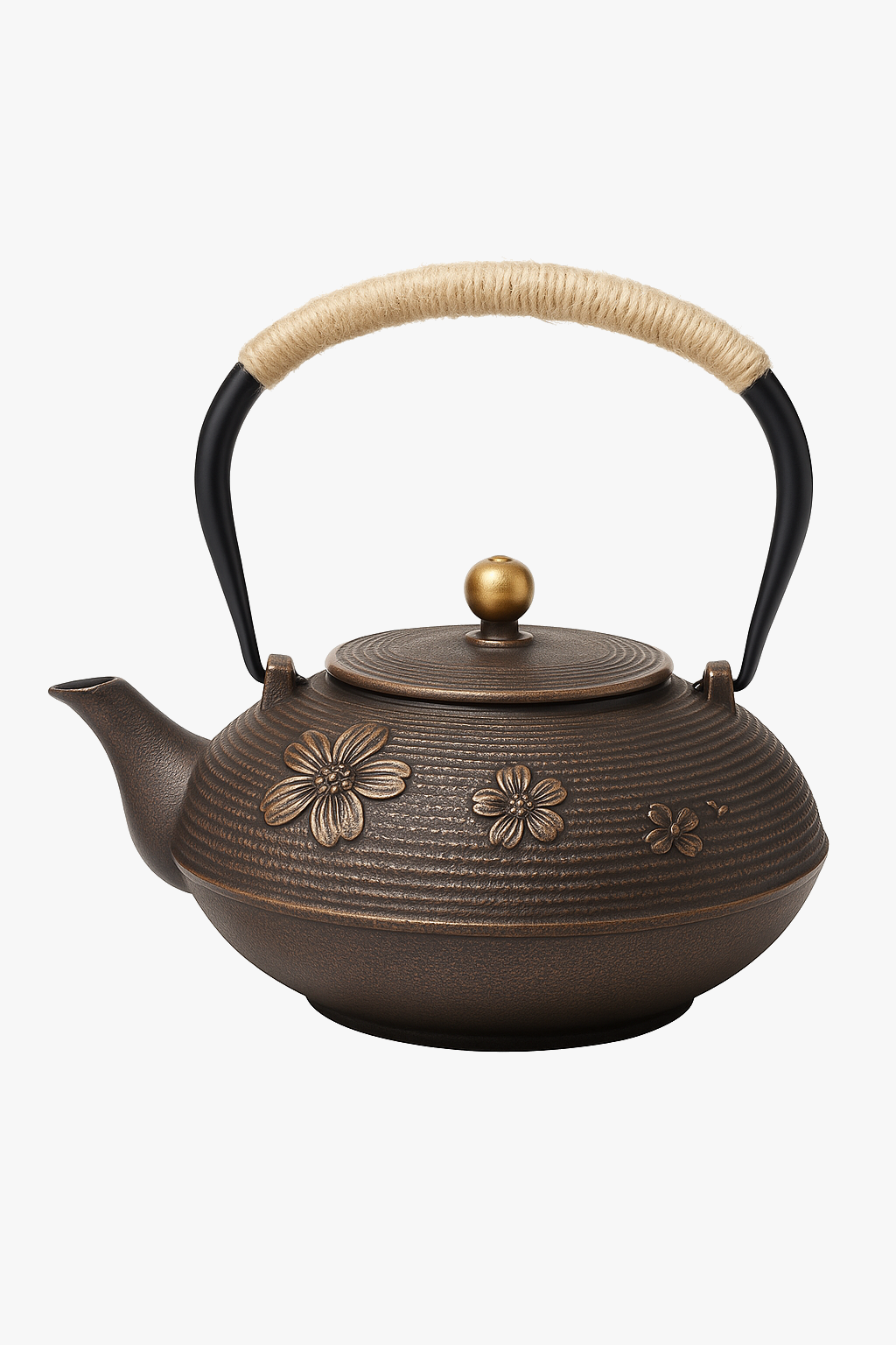 theiere japonaise fonte emaillee avec infuseur filtre maille