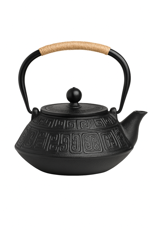 Théière japonaise fonte émaillée avec infuseur filtre maille - vue 3 sur 2