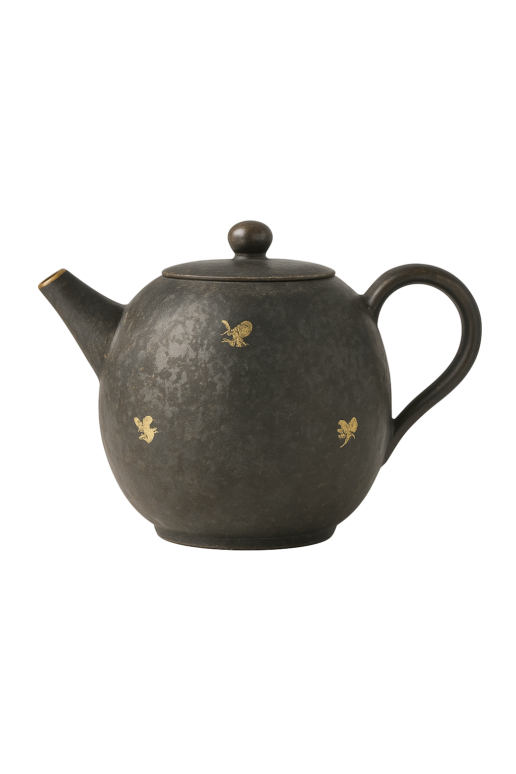 théière japonaise style rétro dorures avec infuseur - vue 2 sur 2