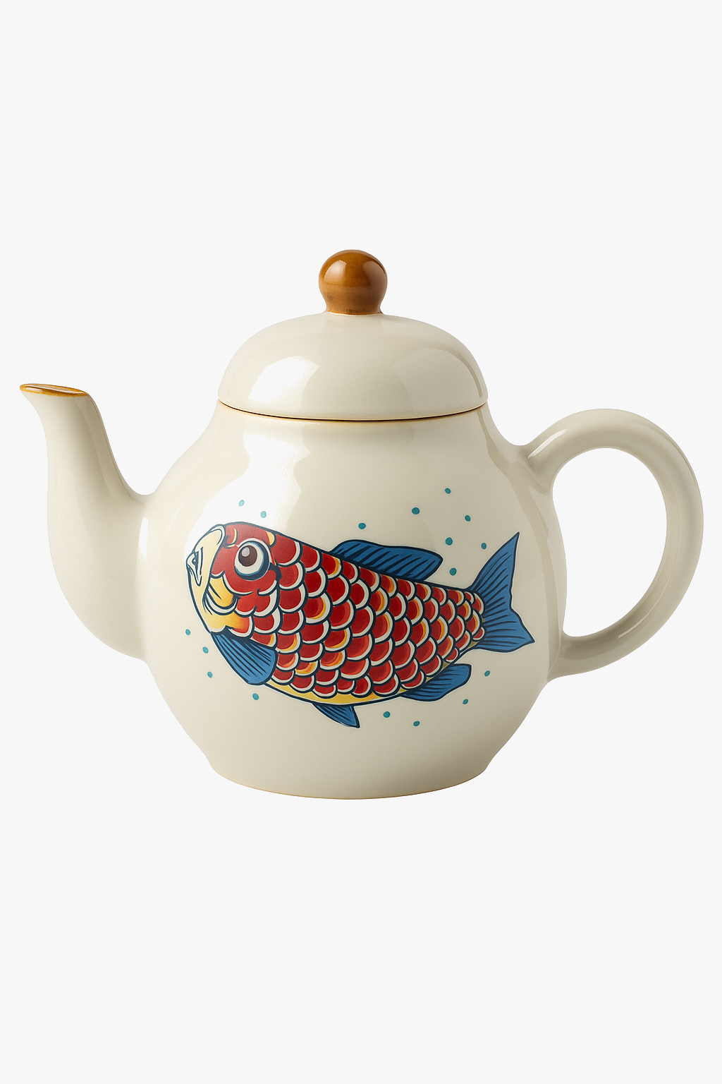 theiere kung fu ceramique motif arowana style retro