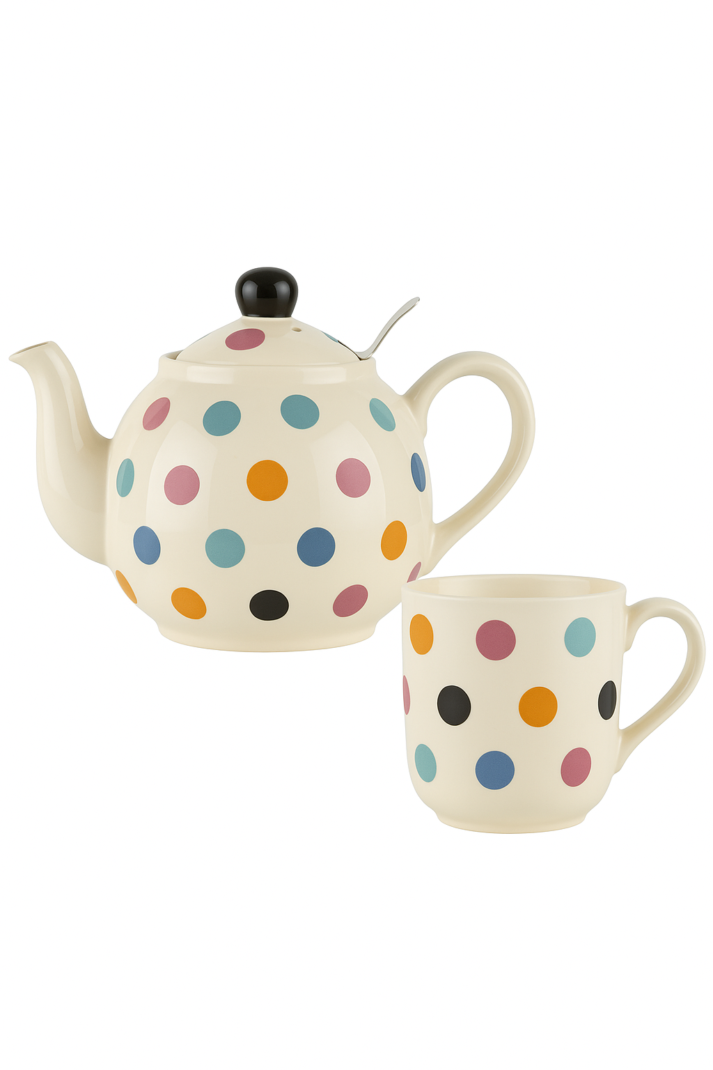 théière london pottery céramique motif à pois service - vue 2 sur 2